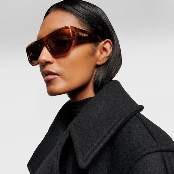 NEW Saint Laurent SL740 002 Brown Havana Square Unisex Sunglasses main image 3